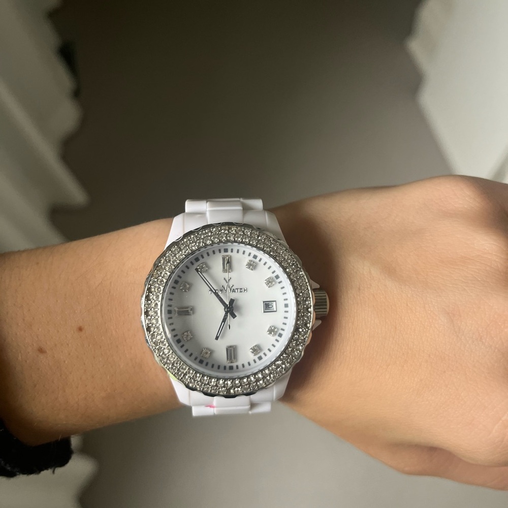 White ToyWatch with rhinestones.